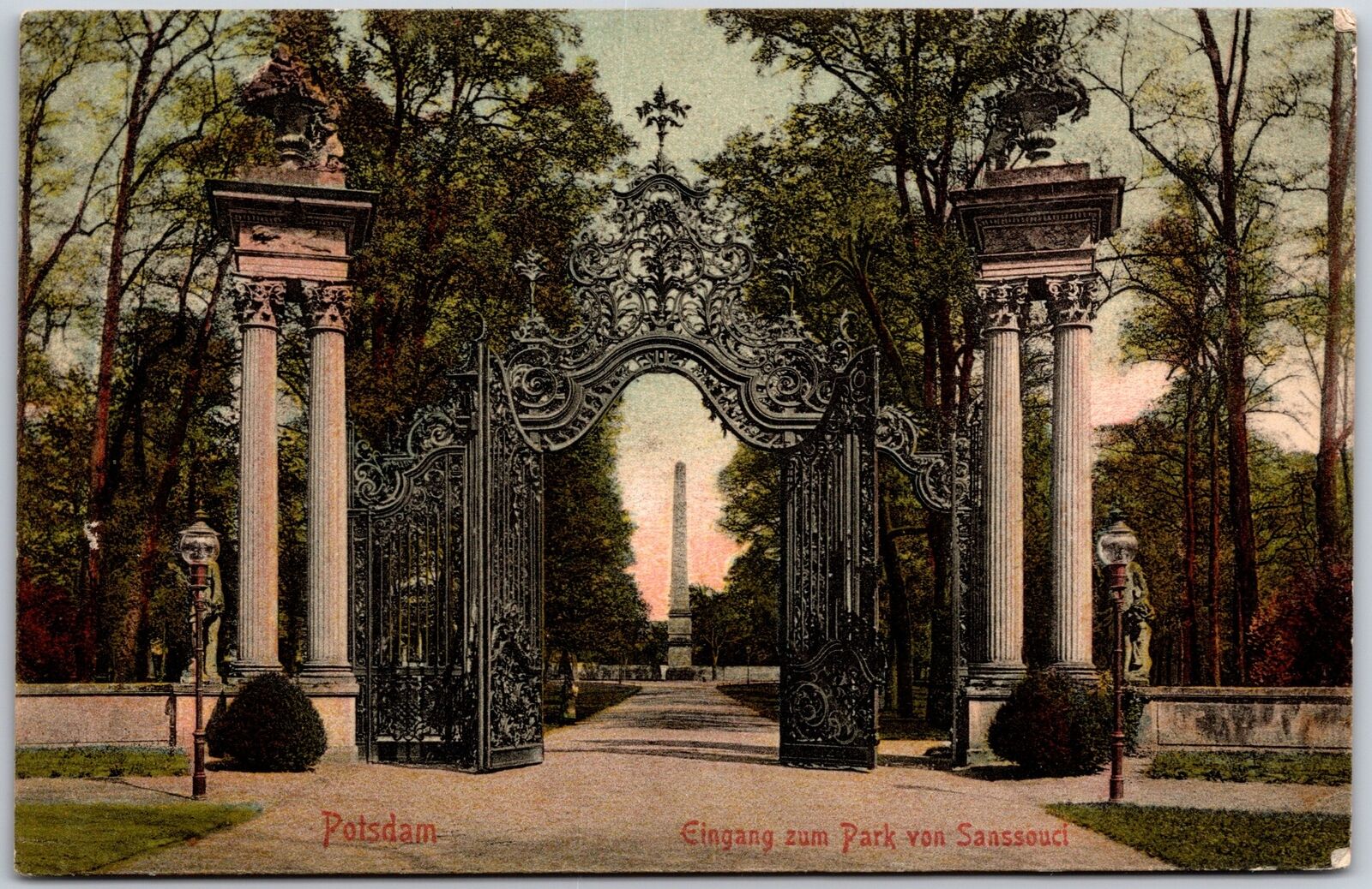1907 Potsdam Gingang Zum Park Von Sanssouci Germany Posted Postcard