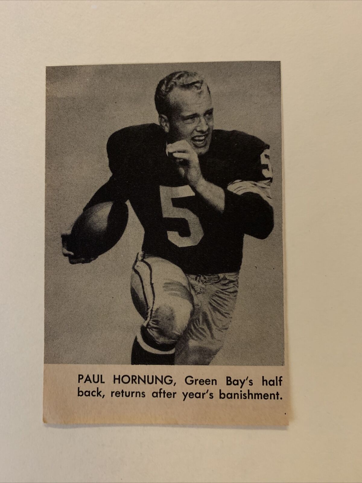 Paul Hornung Green Bay Packers 1964 S&S Football Pictorial CO Panel