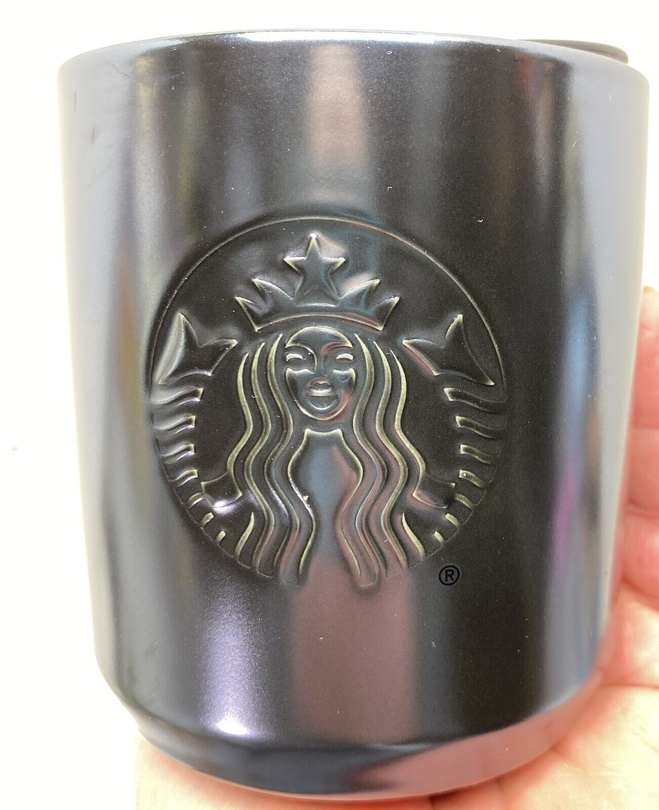 Starbucks Ceramic Tumbler and Lid Iridescent Black 2022 Matte Satin 8 oz Siren