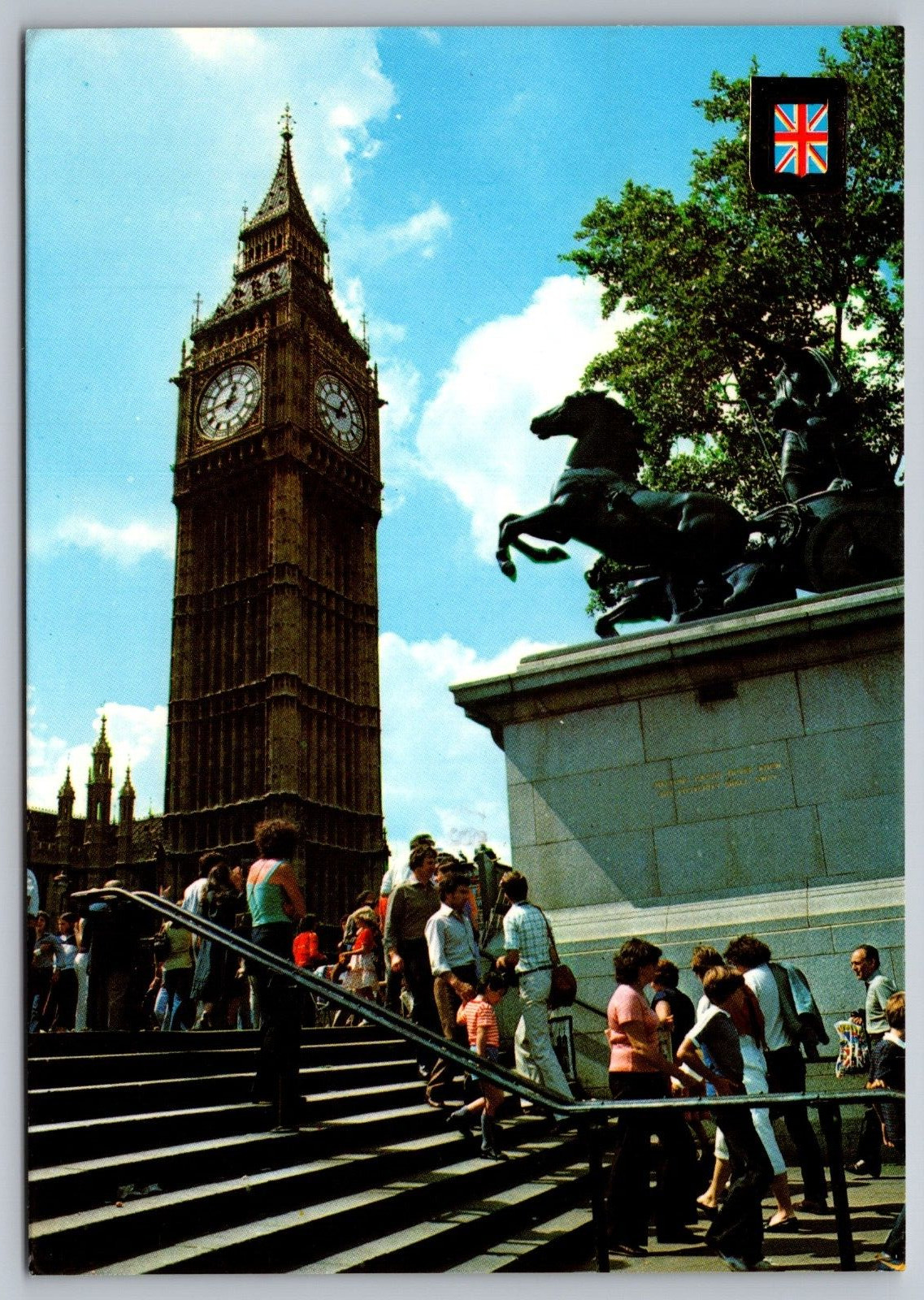 Big Ben and Boadicea Statue London UK Postcard c1982–Ultra Rare View