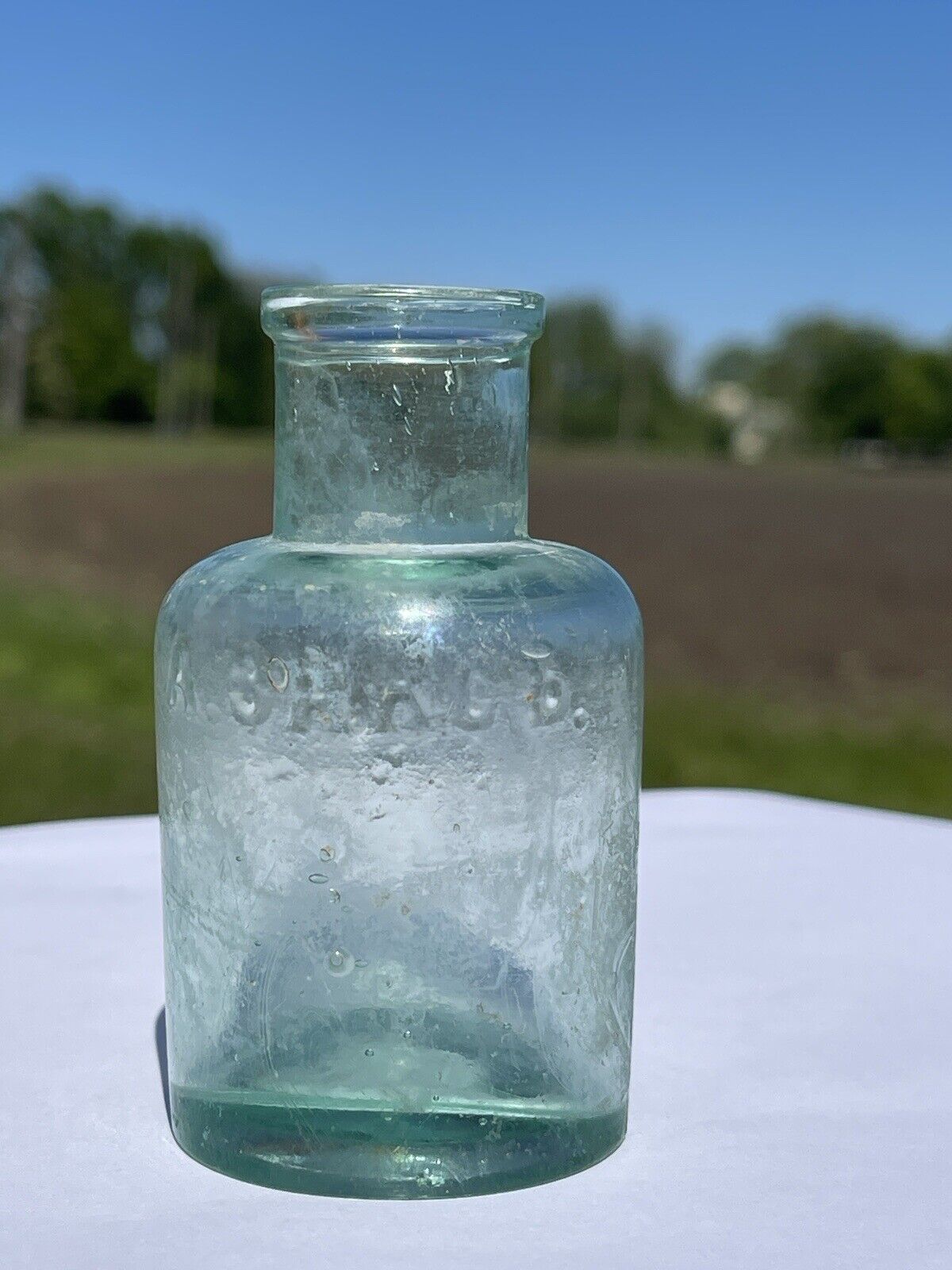 Antique old bottle “ A. Zags Keger ” 19th century.