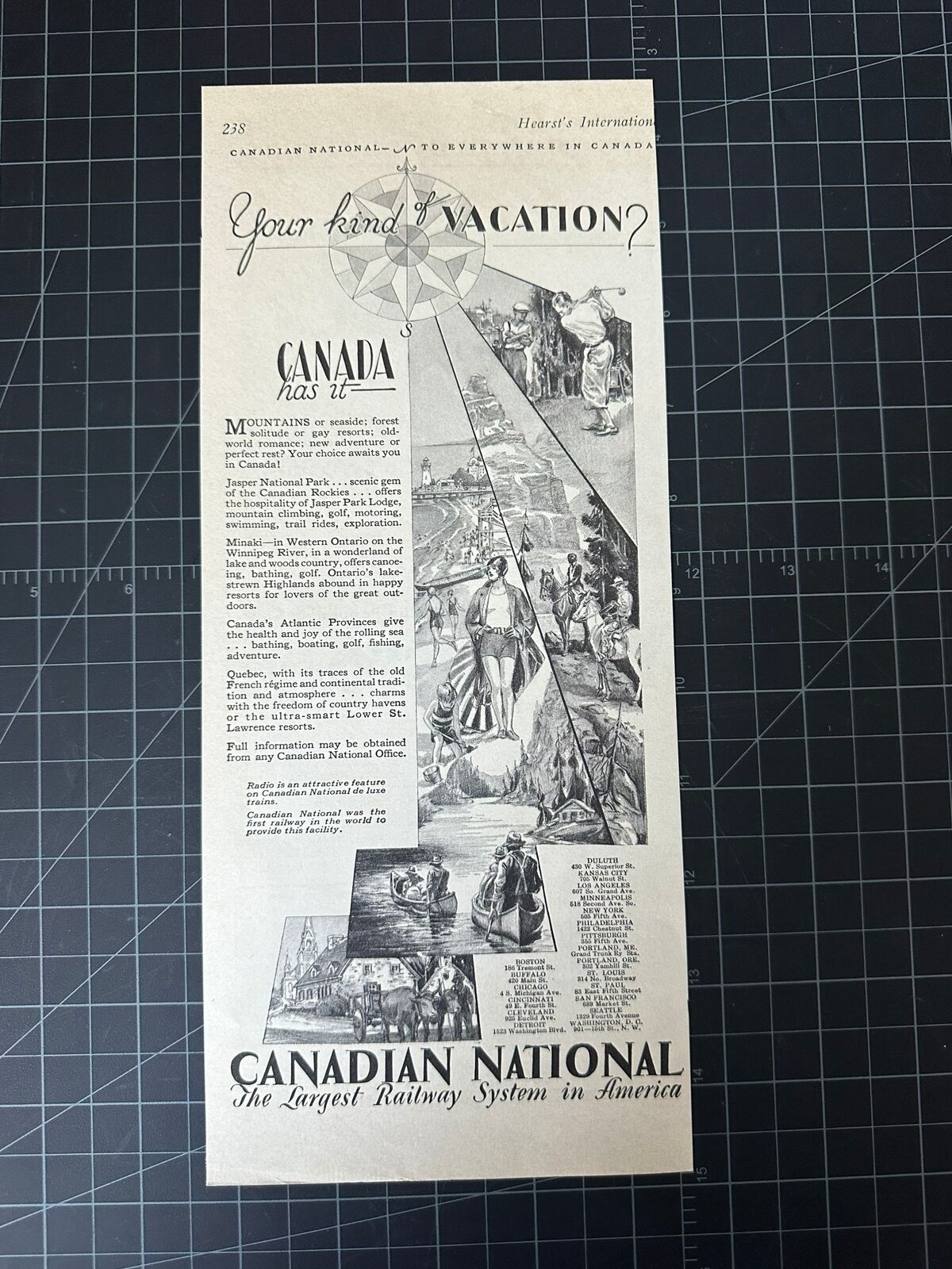 Vintage 1930 Canadian National Railway Canada Travel Print Ad