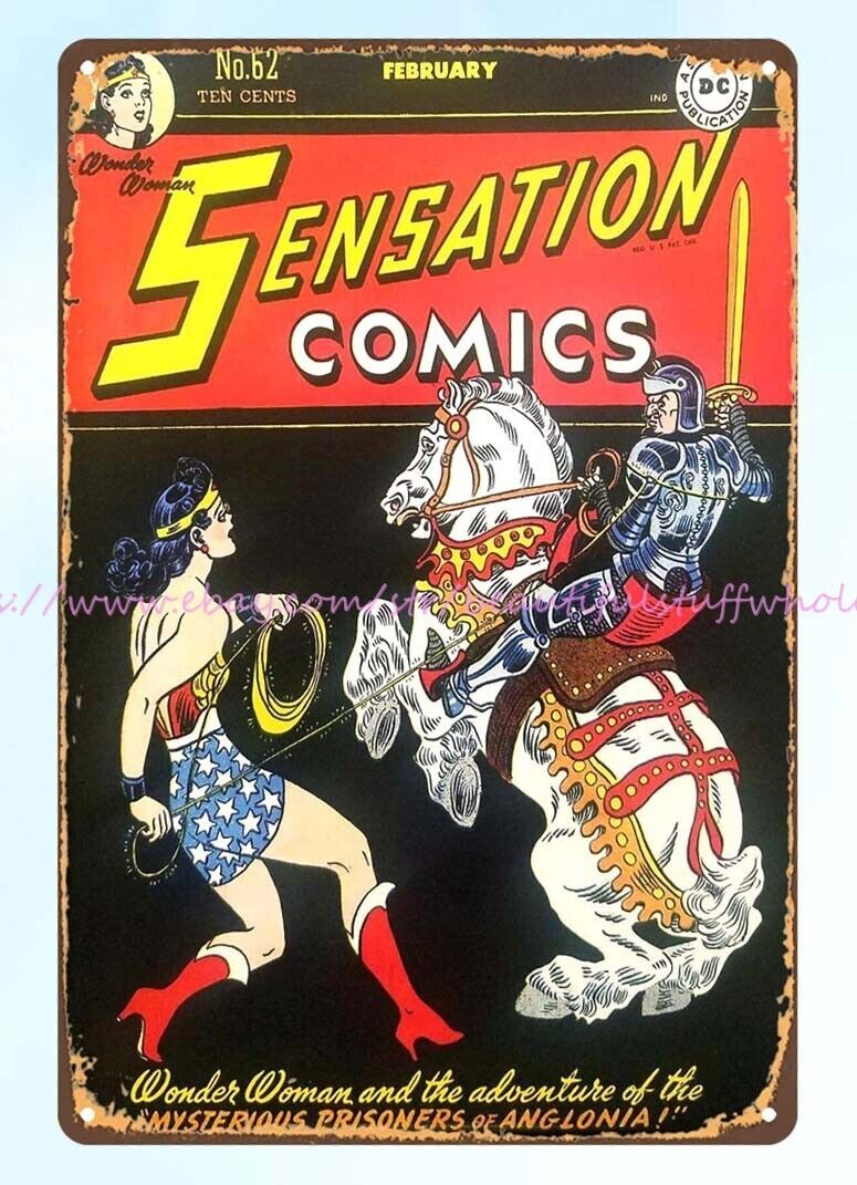 apartment decorating ideas 1947 Sensation Comics Wonder Woman metal tin sign