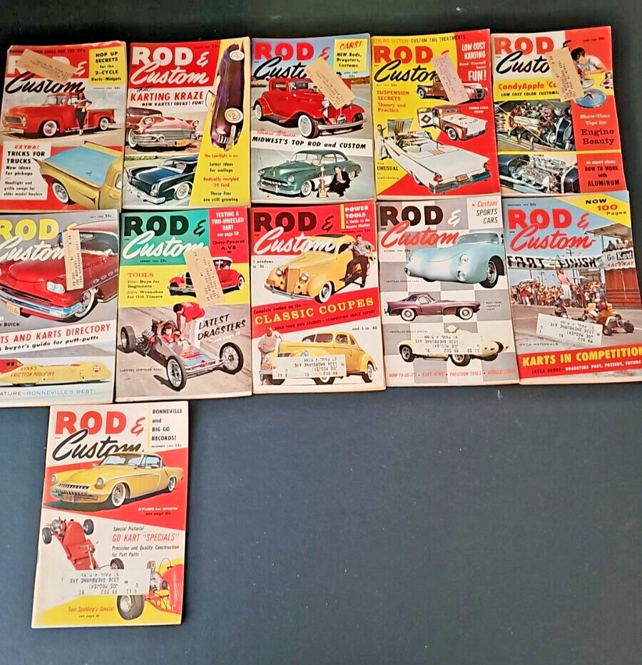 Vintage Rod & Custom Magazine 1959 Jan. & Mar-Dec 11 total missing Feb.