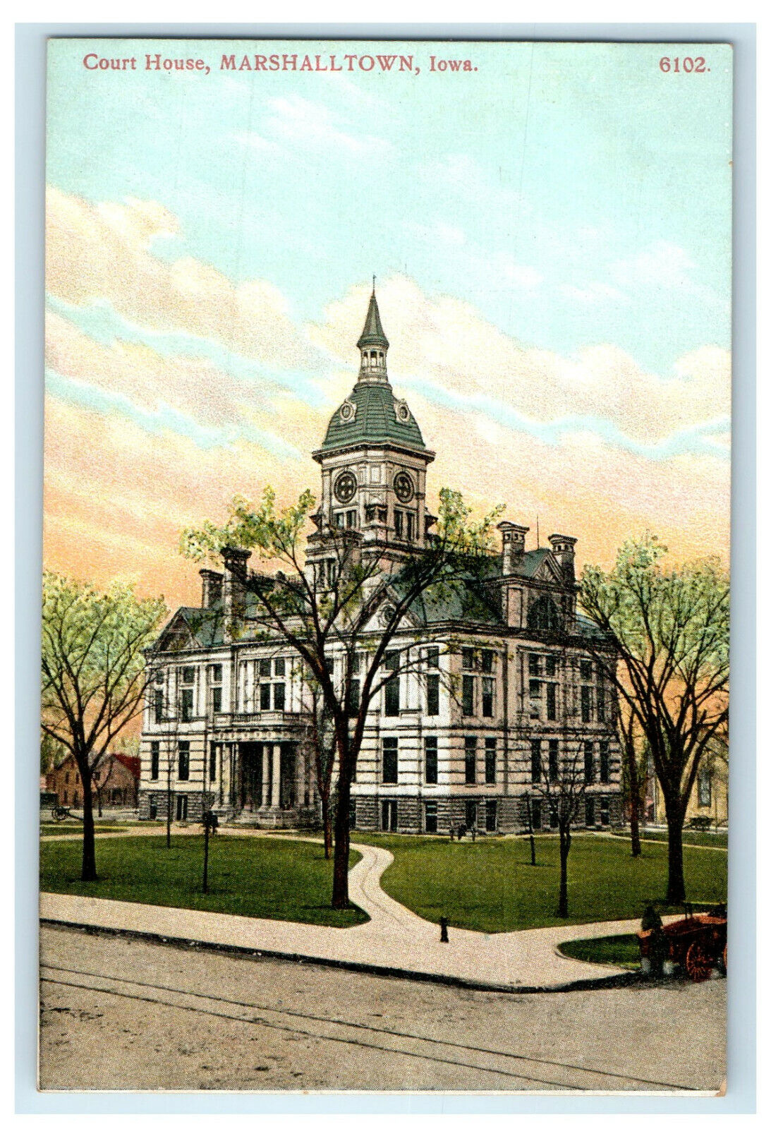 c1910s Court House, Marshalltown, Iowa IA Antique Unposted Postcard