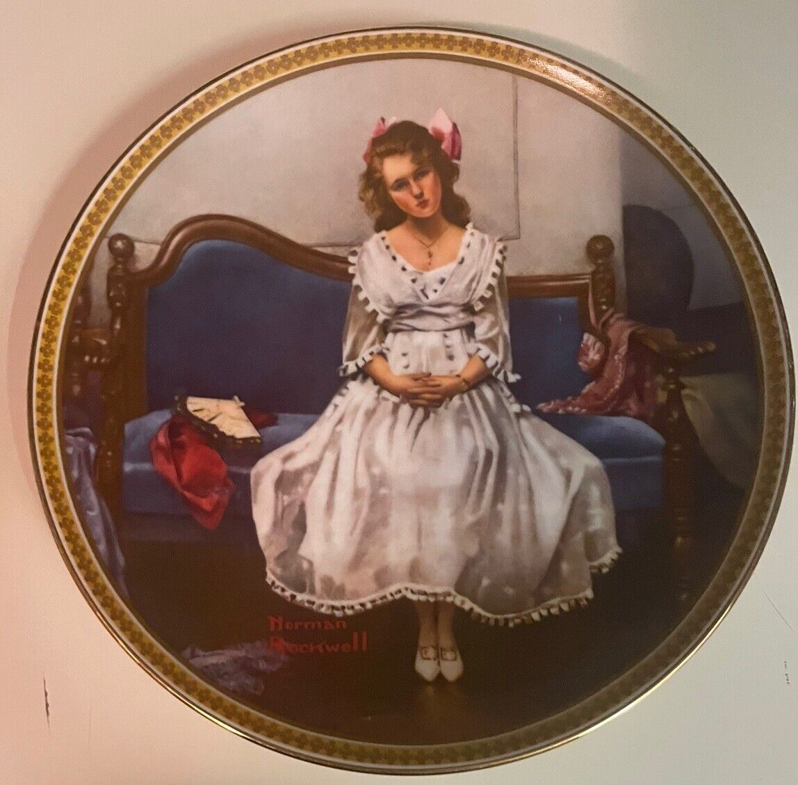 Norman Rockwell Plate Waiting At The Dance, Limited Edition