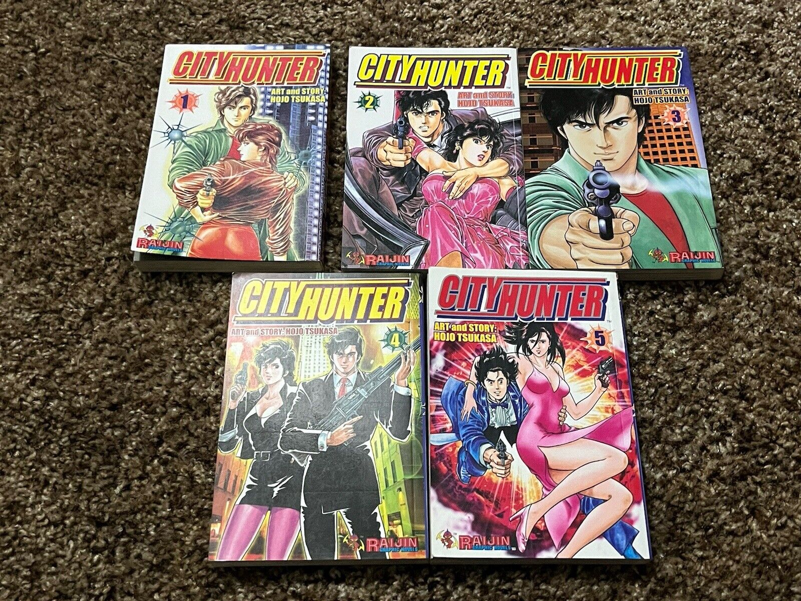 CITY HUNTER English Manga Vol. 1-5 Raijin Comics First Printing 2003-2004 OOP