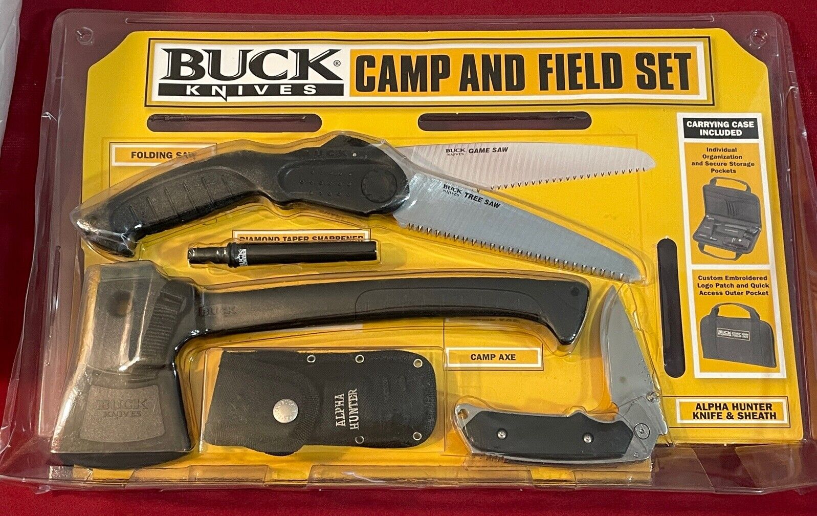 Buck Knives Camp And Field Set Axe Game Saw Alpha Hunter Knife NIP