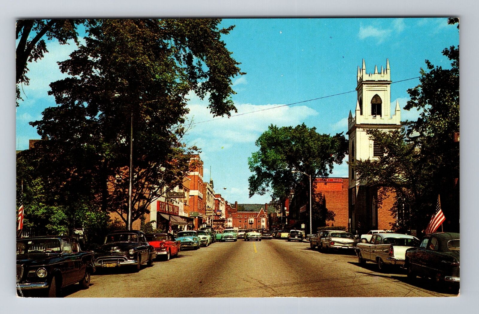 Claremont NH-New Hampshire, Modern Business Section, Antique, Vintage Postcard