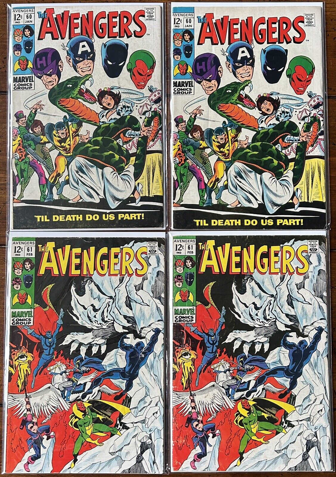 Avengers #60-77 LOT 19 comics Wasp Hank Pym marriage, M\'Baku, Clint Barton