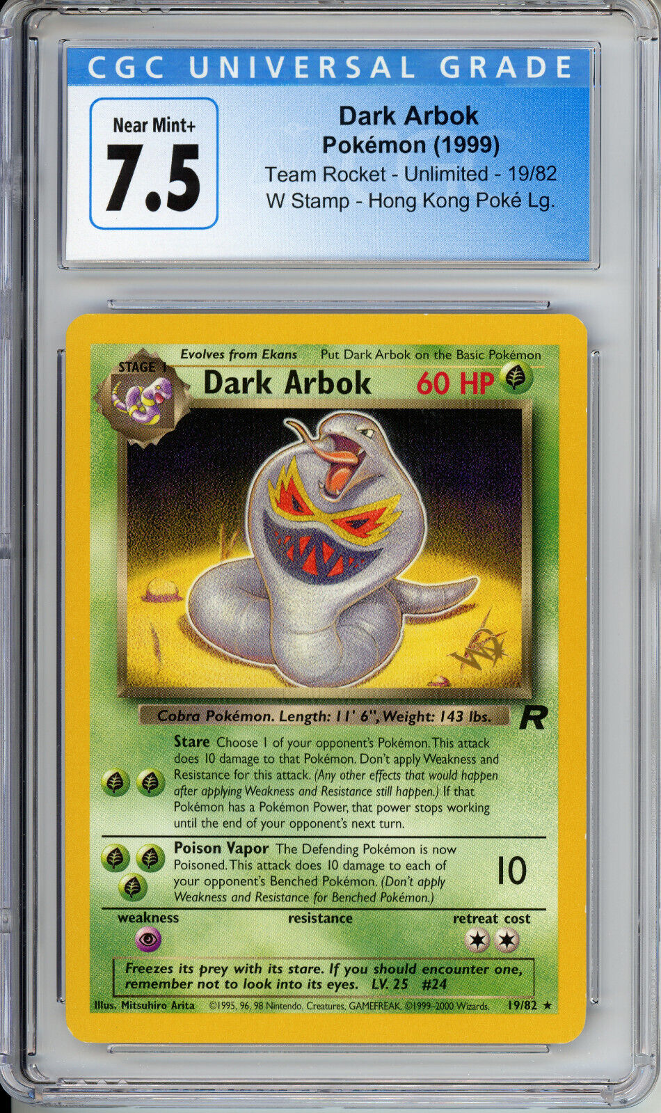 Dark Arbok (Wizards Stamp) - Team Rocket 19/82 - Pokemon TCG - CGC 7.5