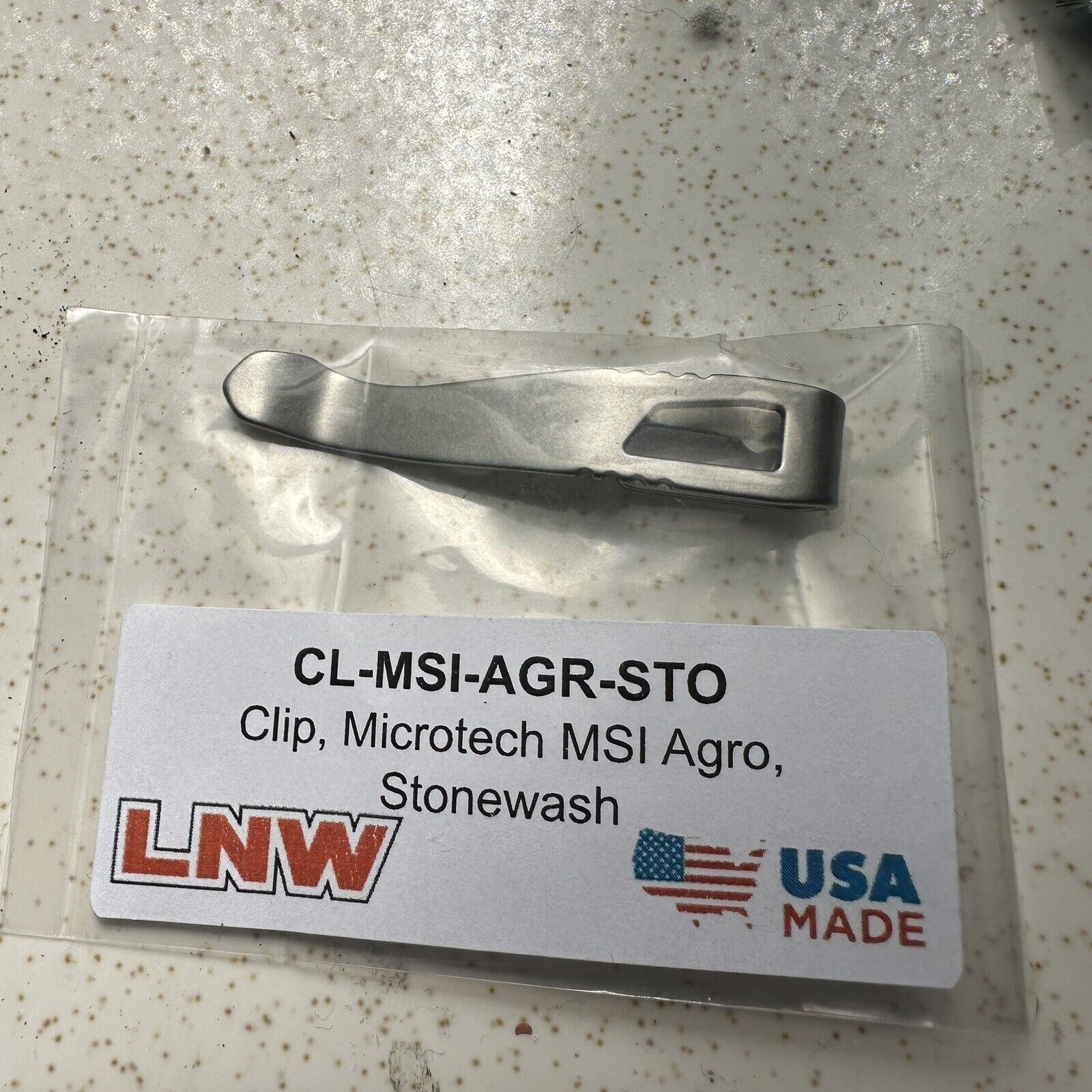 Microtech MSI Lynch Northwest Titanium Stonewashed Pocket clip Agro Style