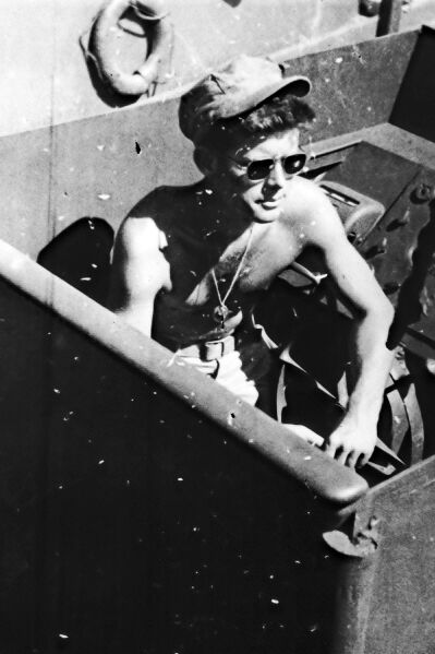 New 5x7 Photo: Lt. John F. Kennedy aboard the PT-109 during World War II, 1943