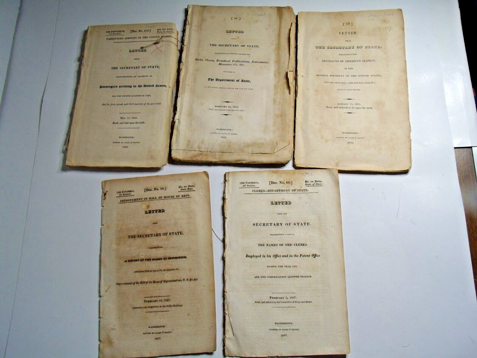19th Century Documents, Secretary of State, 5