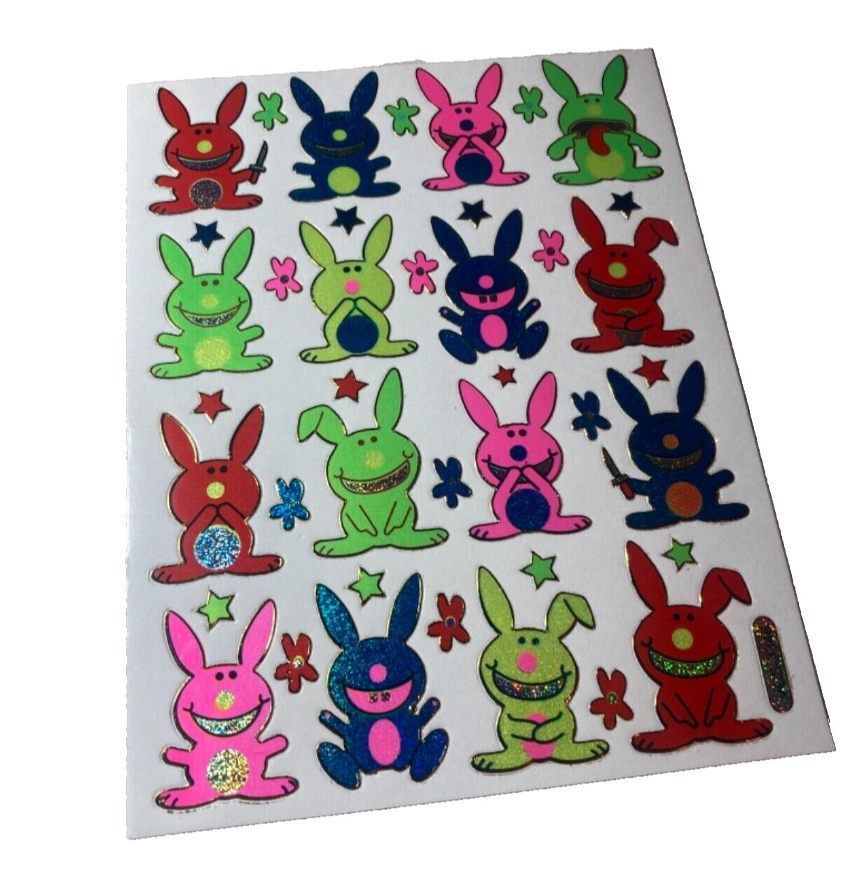 RARE y2k happy bunny stickers jim benton sticker sheet japan exclusive 2000\'s