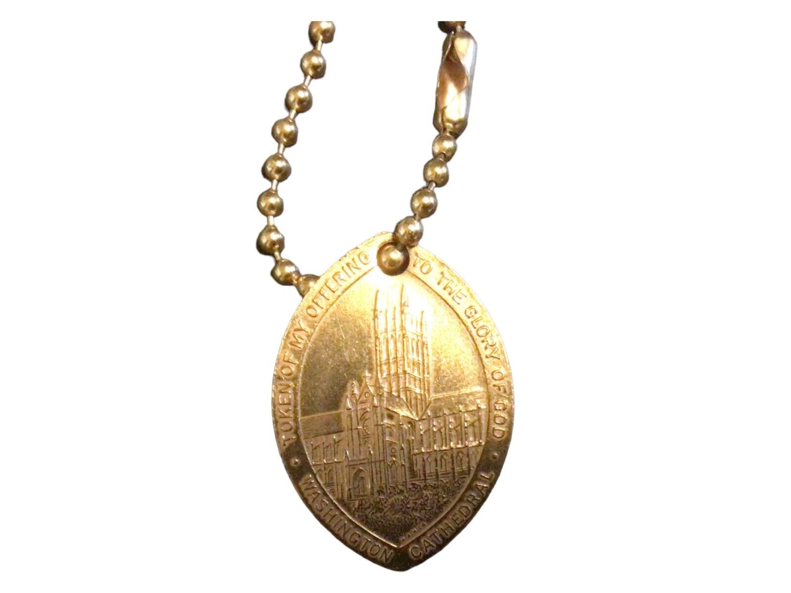 Washington Cathedral St Peter St Paul Token of My Offering Keychain Vintage