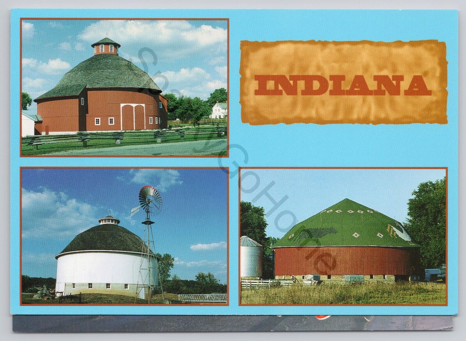Round Barns in Indiana Chrome Postcard