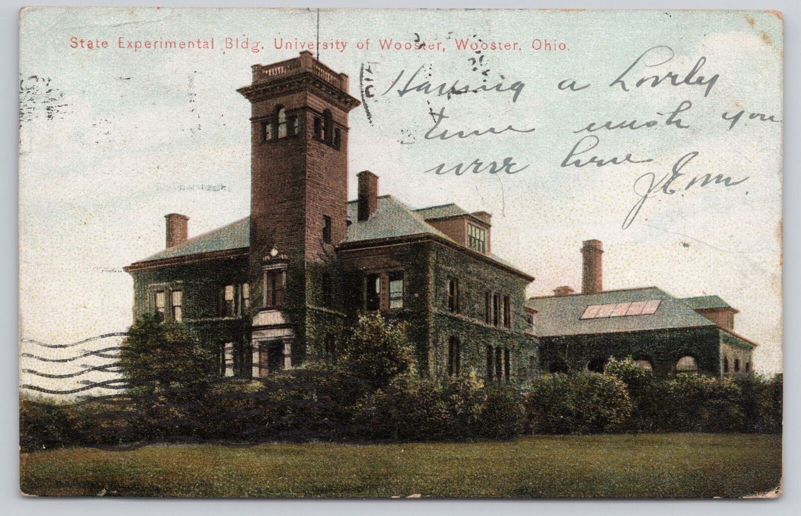 Wooster Ohio State Experimental Building University of Wooster Antique Postcard