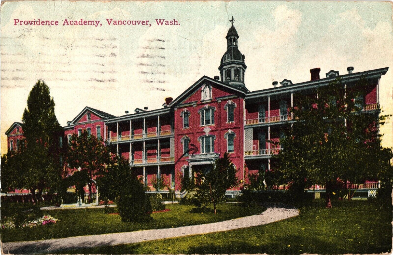 1910 Providence Academy School in VANCOUVER WASHINGTON Postcard