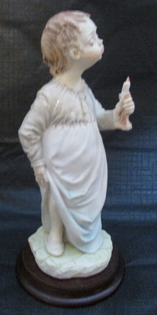 Vintage Capodimonte Bruno Merli Boy Child Nightgown Candle Collectable Figurine
