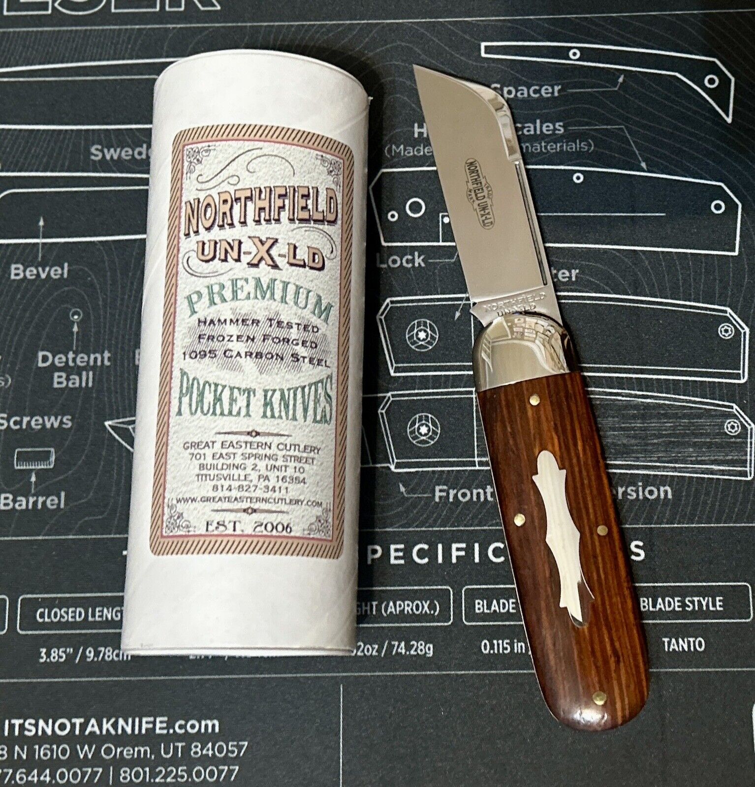 GEC #36 Northfield Toenail Clipper Cocobolo Wood Great Eastern Cutlery 363122