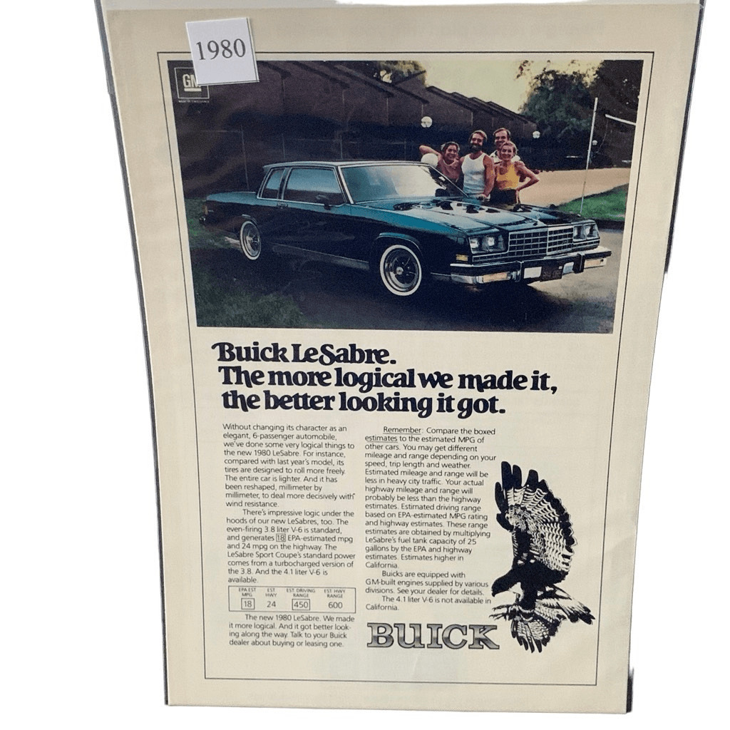 Vintage 1989 Buick LeSabre More Logical Ad Advertisement