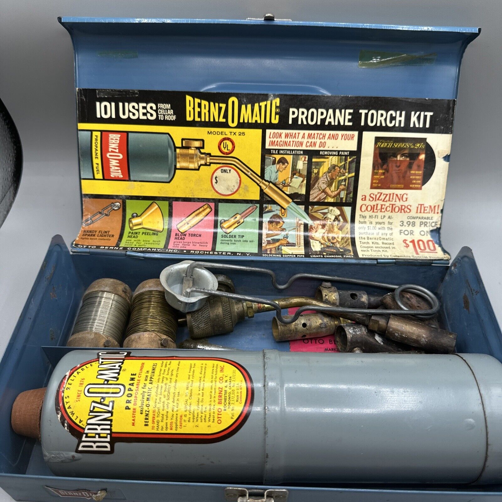 VINTAGE BERNZOMATIC DELUXE PROPANE TORCH Kit. Untested Model TX25