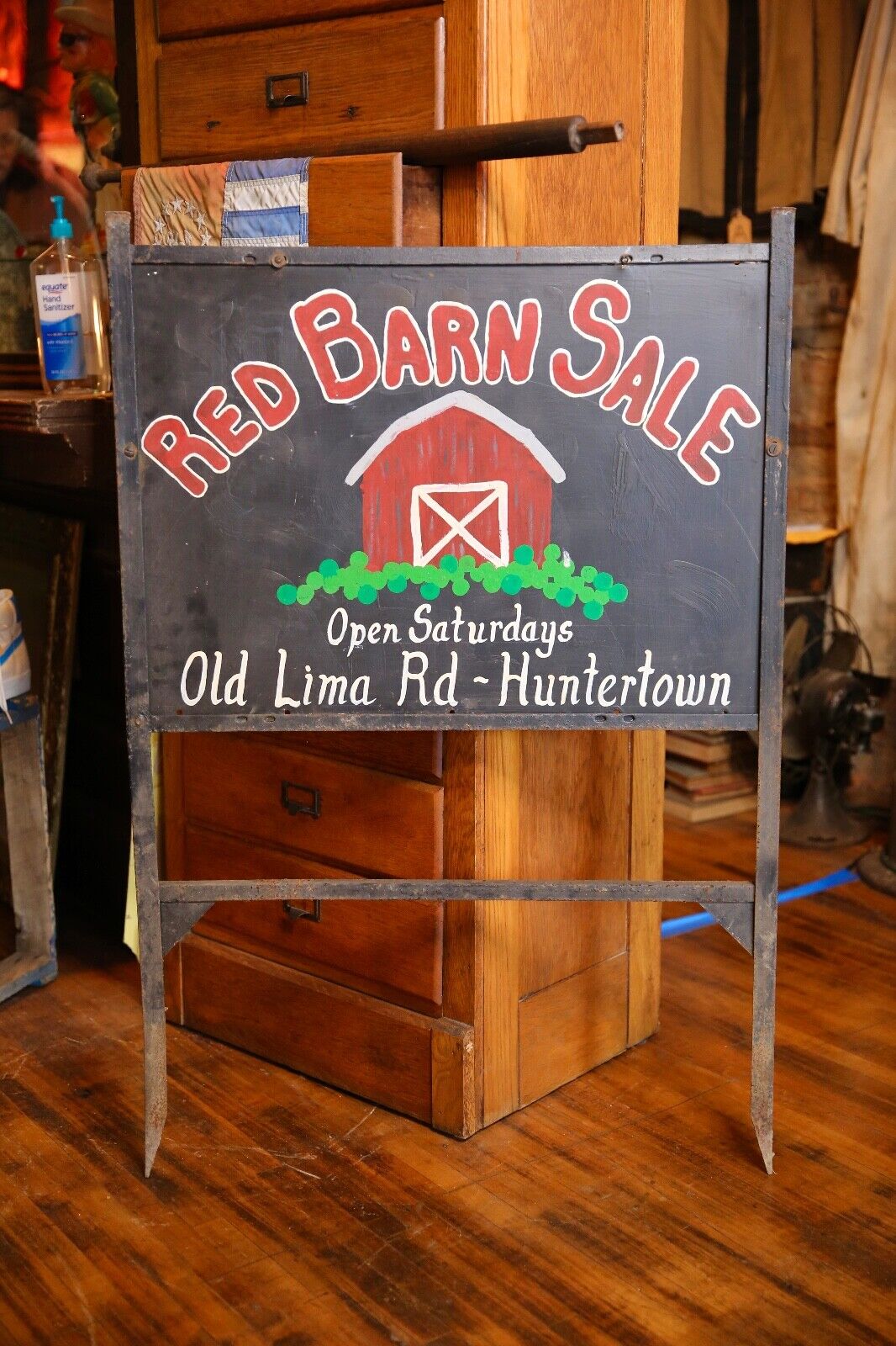 Vintage Red Barn Sale Metal Sign Farm House Original Hand Painted Double Sided
