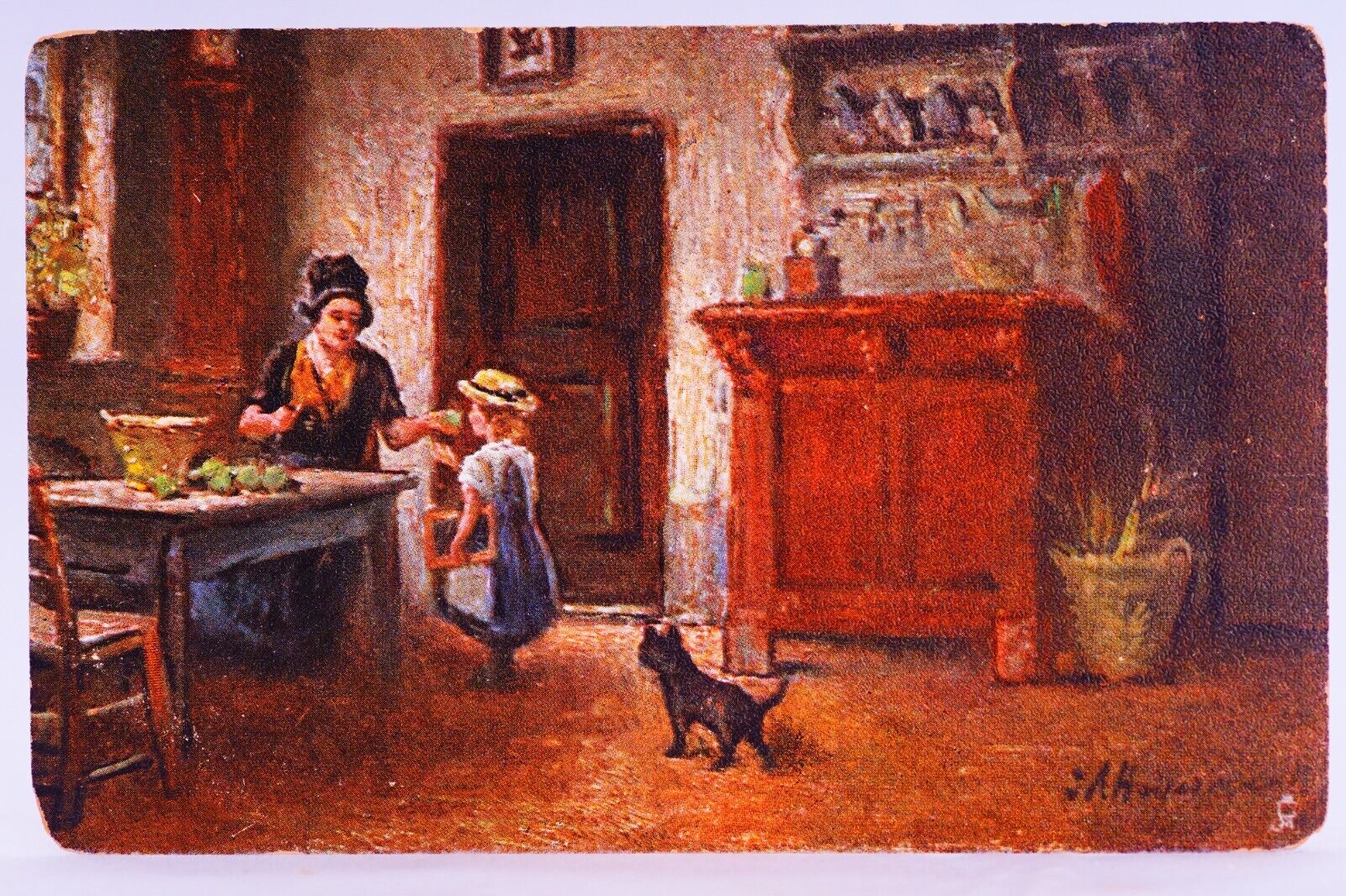 Raphael Tuck & Sons Postcard Going To School Cat Painting Oilette Postcard