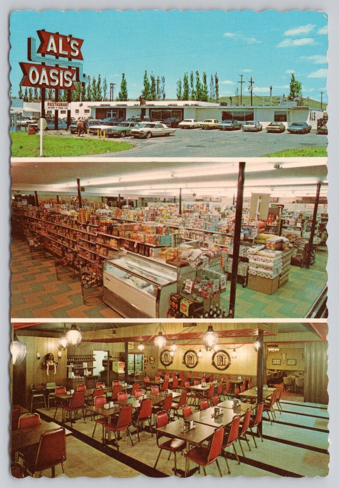 Chamberlain South Dakota, Al\'s Oasis, Advertising, Vintage Postcard