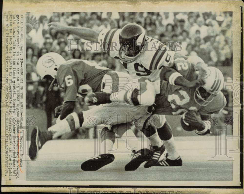1972 Press Photo Miami Dolphins vs Minnesota Vikings NFL Football Game