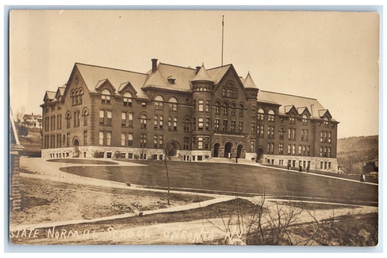 c1910\'s State Normal School Building Oneonta New York NY RPPC Photo Postcard