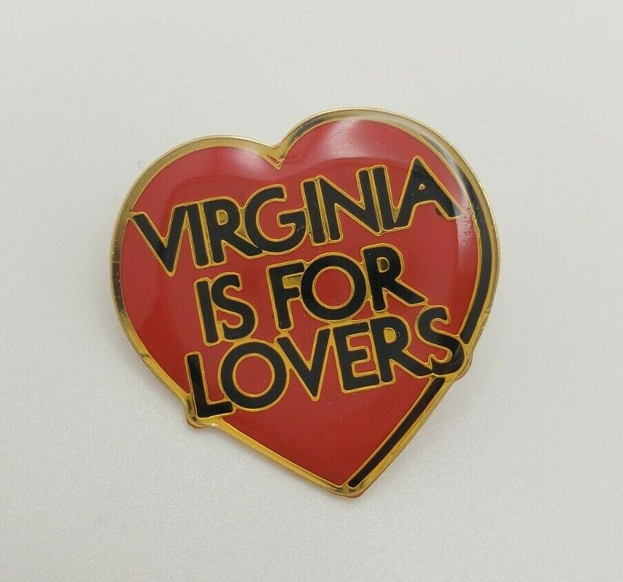 Virginia is for Lovers Heart Shaped Collectible Lapel Hat Pin Pinchback