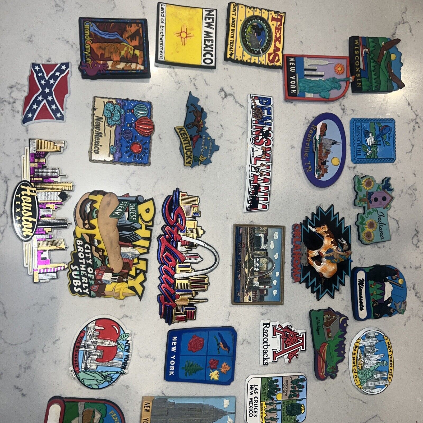 Vintage State Travel Rubber Magnets Souvenir Lot of 27
