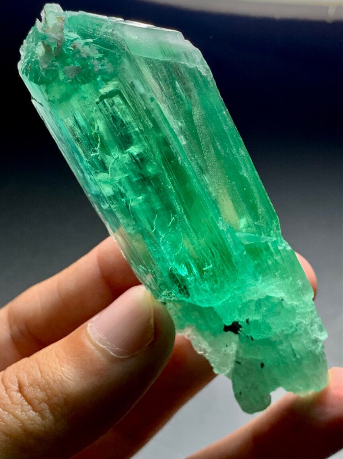 360 Carats Lush Green Hiddenite Kunzite Crystal From Afghanistan