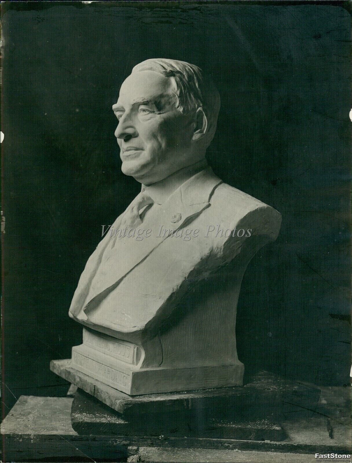 1923 Bust Of Warren G Harding Placed In Scottish Rite Temple Politics Photo 6X8