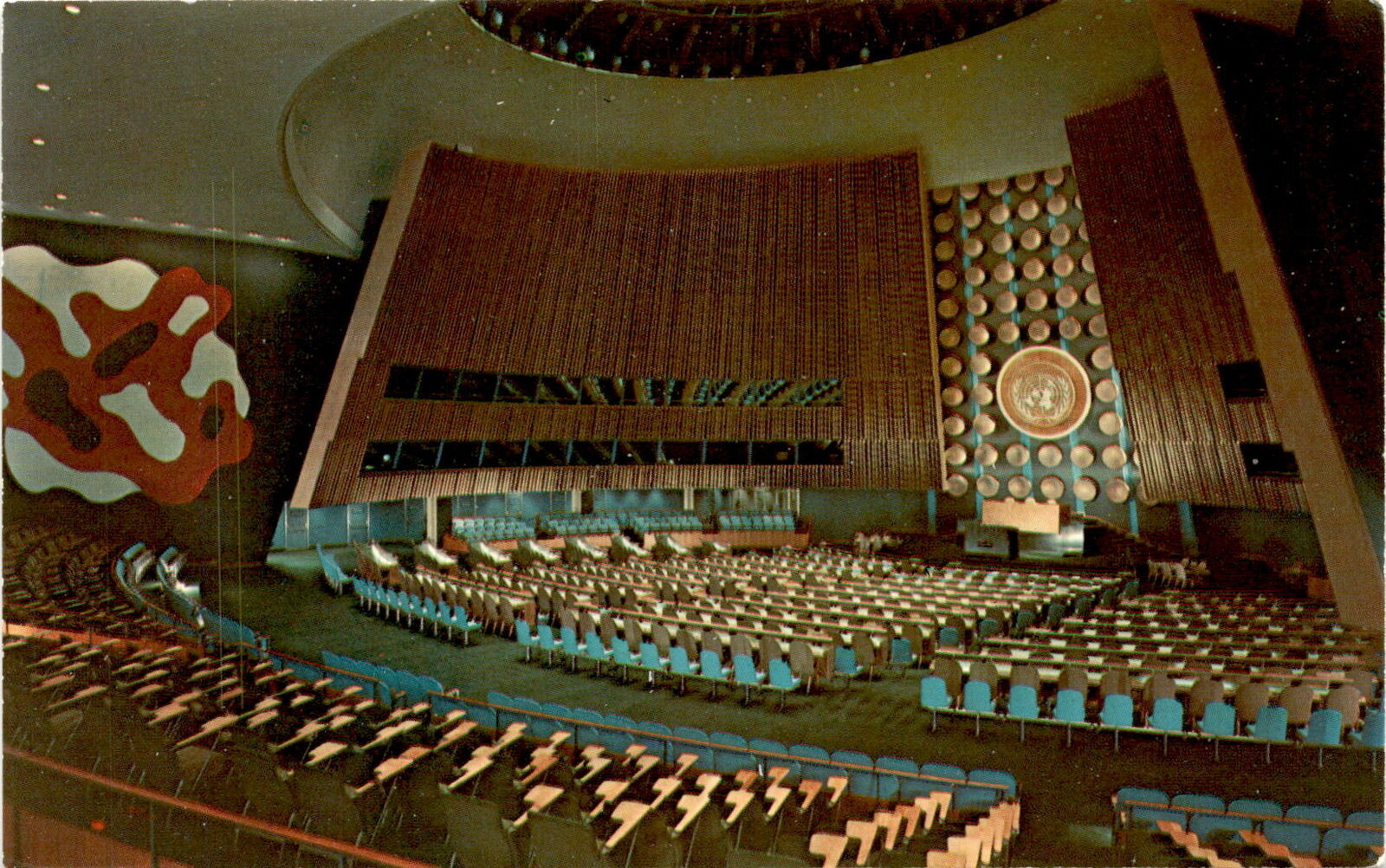 United Nations General Assembly, postcard, delegates, observers, Postcard