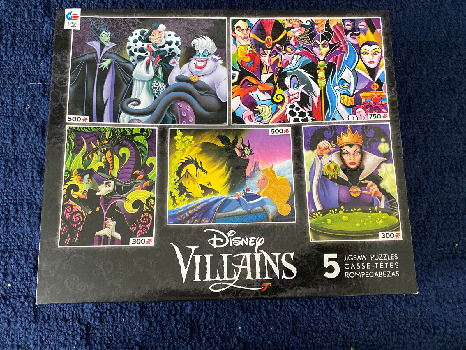 Disney Villains 5 Jigsaw Puzzles Set New In Box See Description