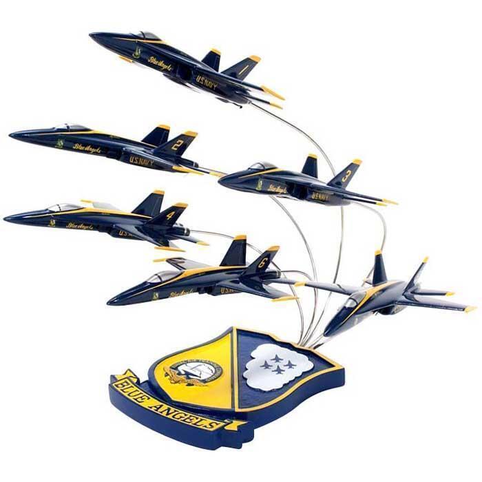 USN F/A-18 Hornet Blue Angels Desk Display 6 Model Airplane ES 1/72 Formation