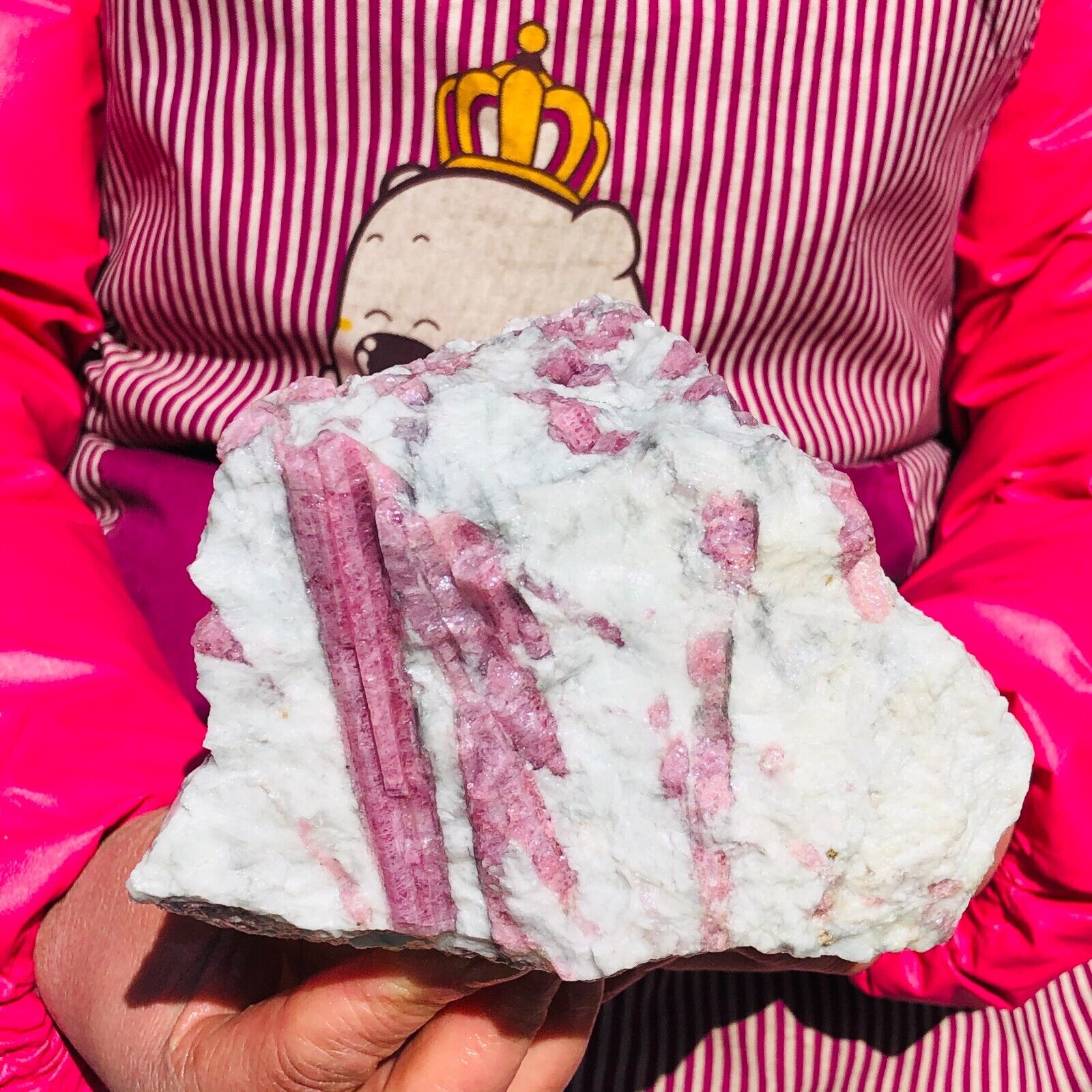5.25LB Natural Pink Tourmaline Crystal Rough Rare Mineral Specimens healing