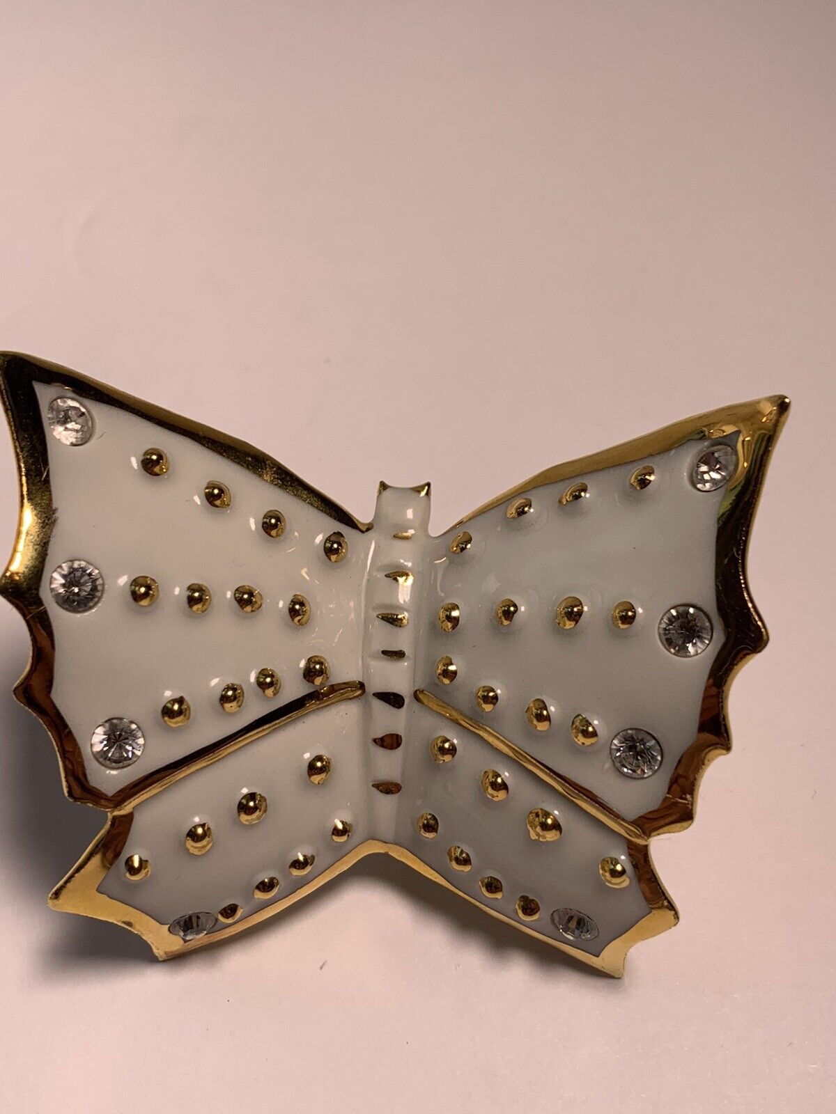 Beautiful Limoges Butterfly Capodimonte Oggetti Realizzati Swarovski Made Italy