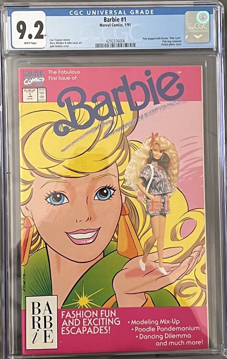 BARBIE #1   CGC 9.2  NM-White Pages 1991