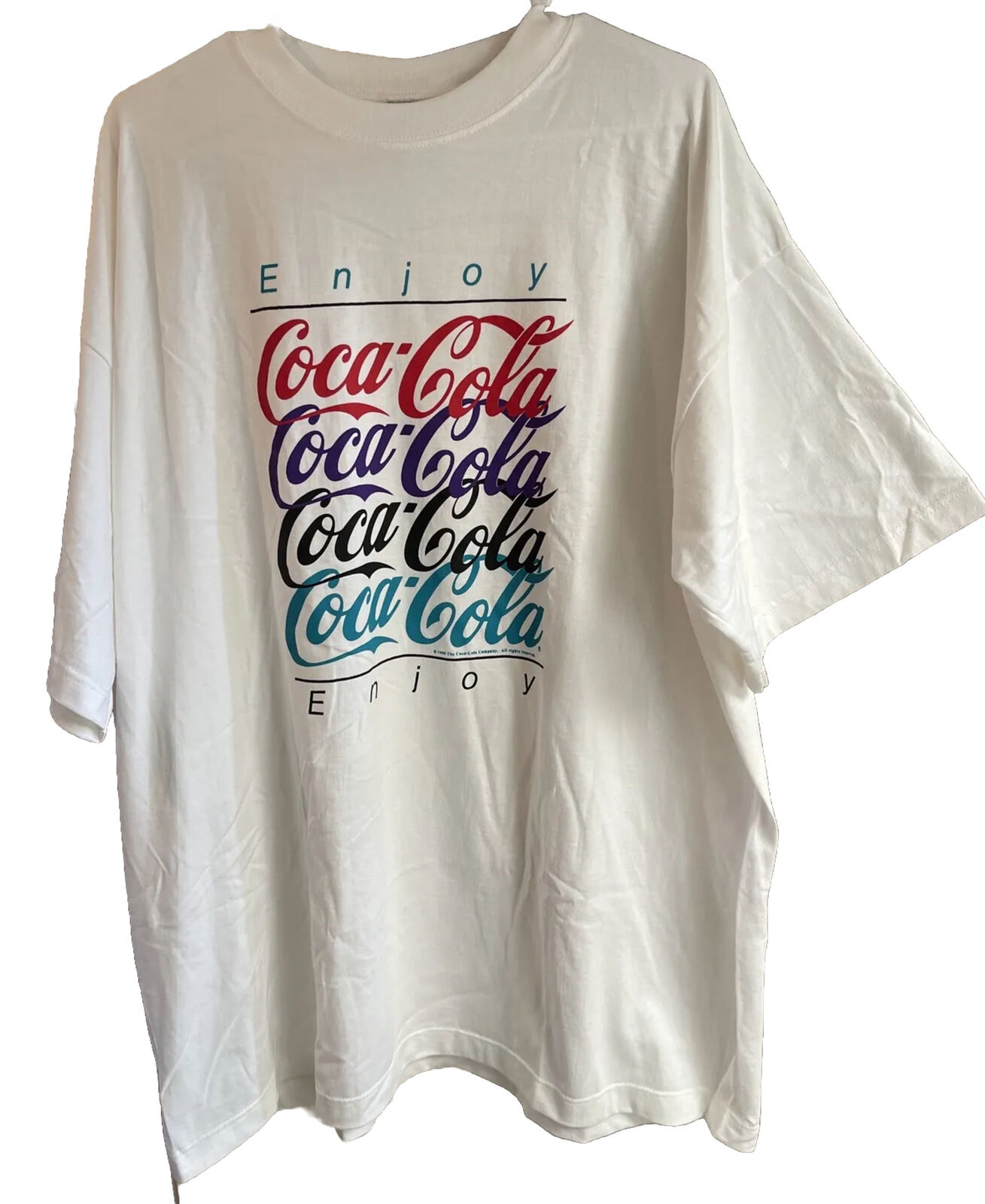 Vintage ENJOY COCA-COLA 1998 Trademark T-shirt XXL Made In USA NWOT Rare