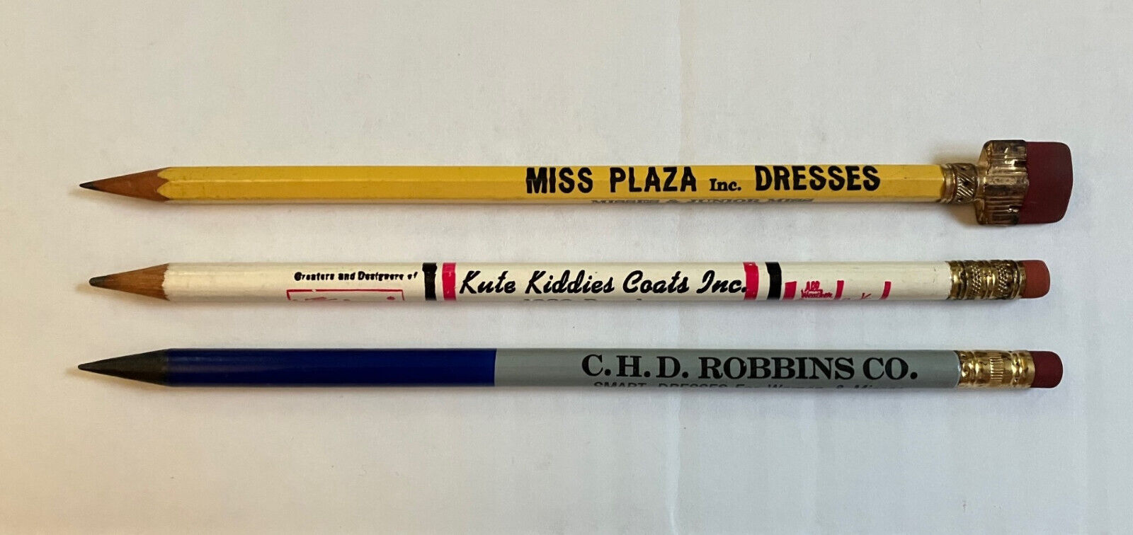Vtg 1930\'s-40\'s Clothing Dresses Coats Broadway NY Advertising Pencils Lot 3