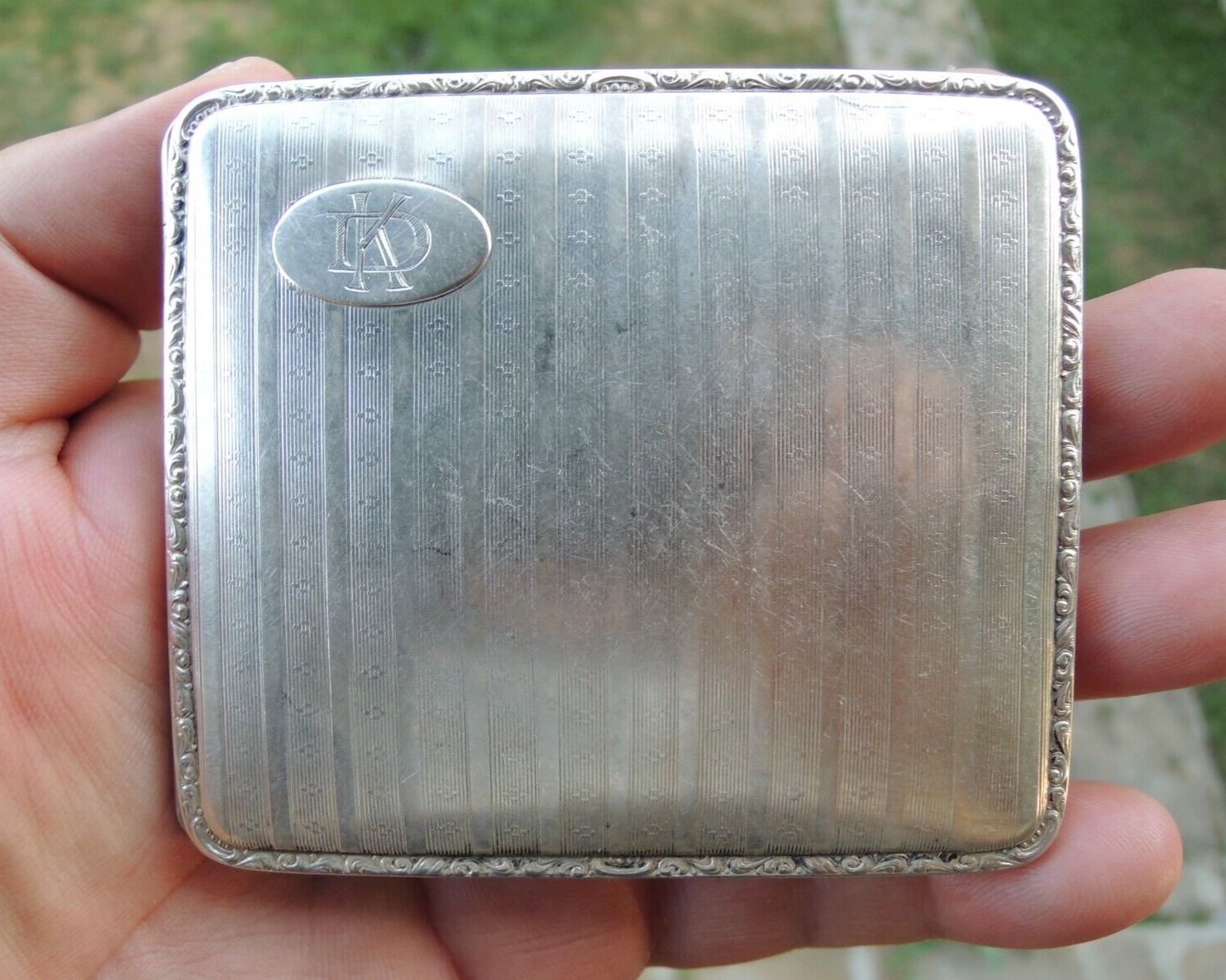 Art Deco 835S Solid Silver Cigarette Case -Germany 1930s