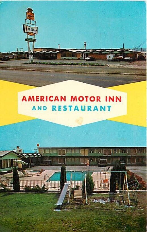 NM, Lordsburg, New Mexico, American Motor Inn Motel, Pool, Curteichcolor