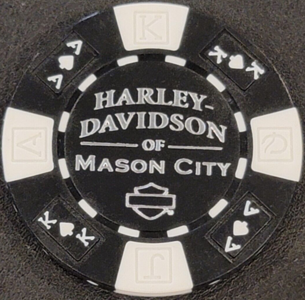 HD OF MASON CITY ~ IOWA (Blue AKQJ) Harley Davidson Poker Chip