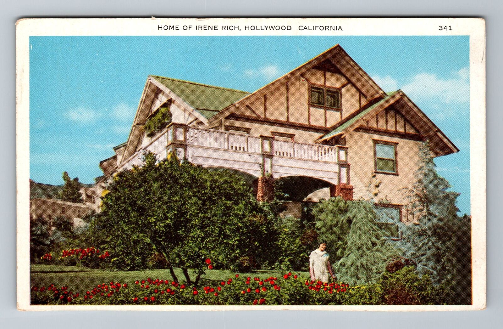 Hollywood CA-California, Home Irene Rich, Vintage Postcard