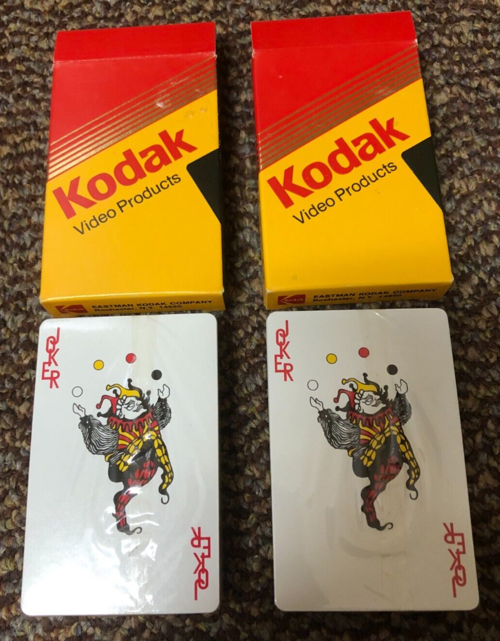 Lot of 2: Vintage Kodak Playing Cards - New Sealed Decks