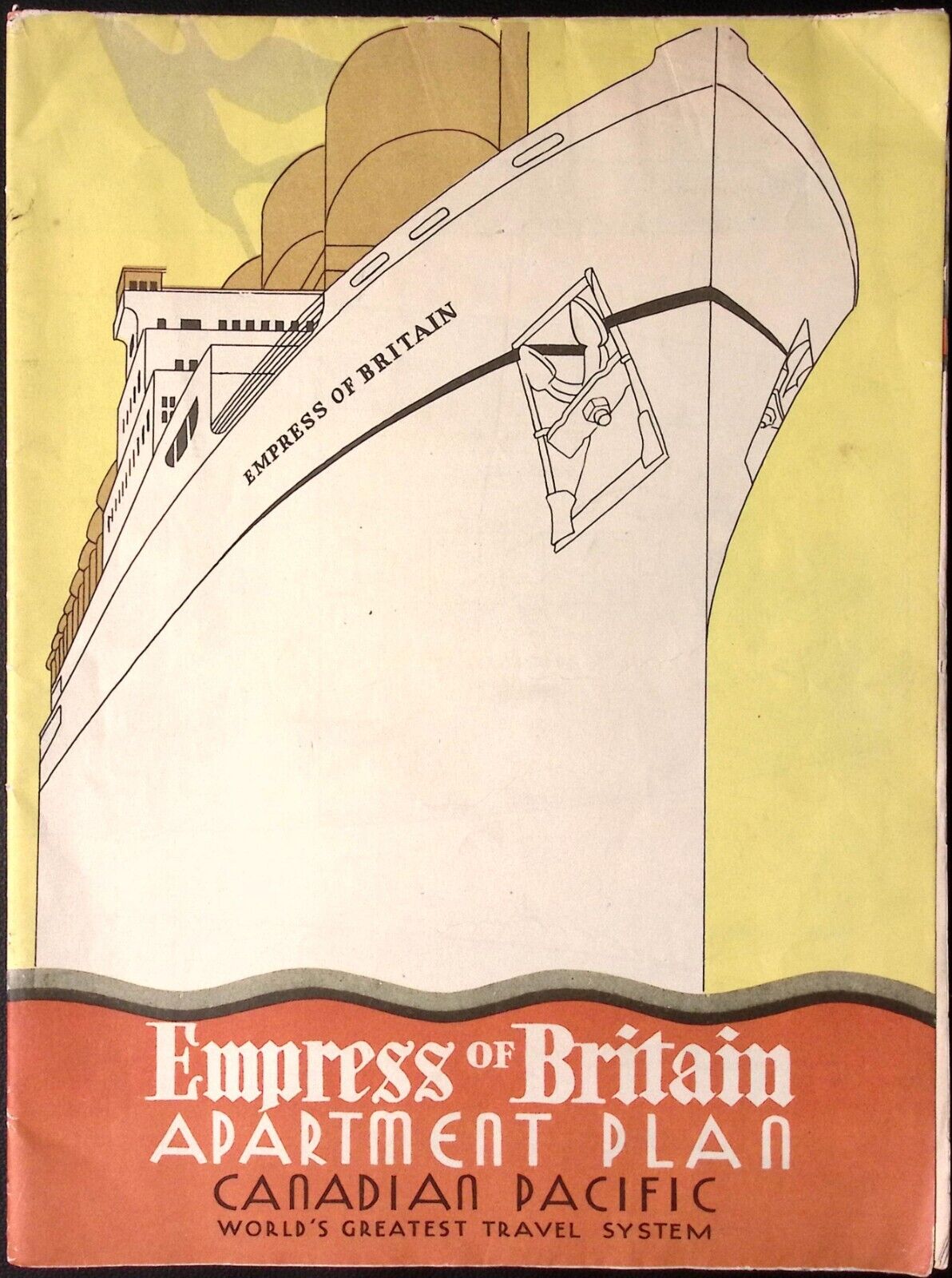 1920s Canadian Pacific Steamship Empress of Britain Apartment Plan Photo Poster